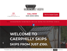 Tablet Screenshot of caerphillyskips.co.uk